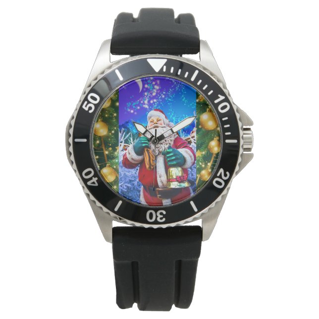 Montre Red Christmas Santa Claus In Winter eWatch (devant)