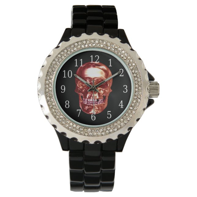 Montre Red Chrome Skull Watch (devant)