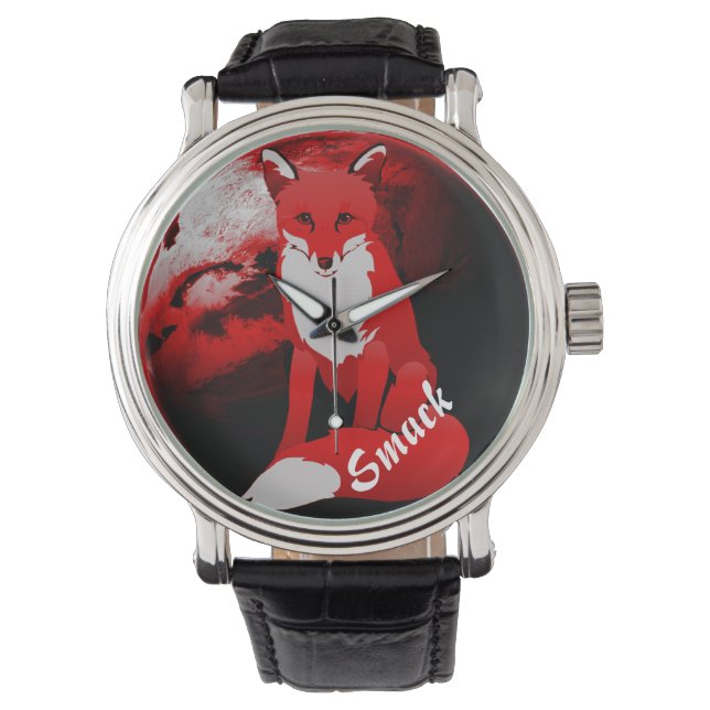 Montre Red Fox Design Personnalisé Unisex Wrist Watch (devant)