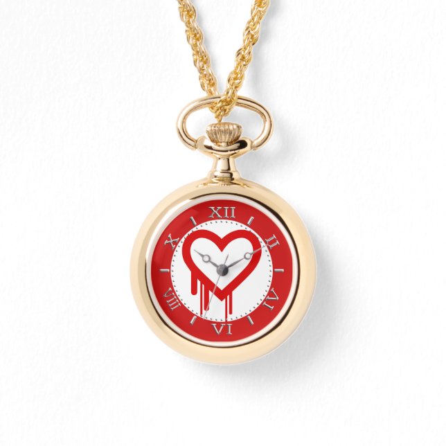 Montre Red Heartbleed Bug Logo Heart for Love Dial (Recto)