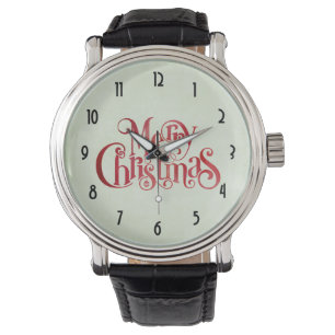 Montre Red Joyeux Noël Typographie Festive Police