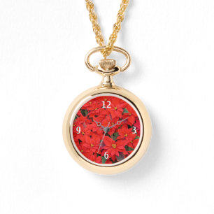 Montre Red Poinsettias I Christmas Holiday Floral Photo