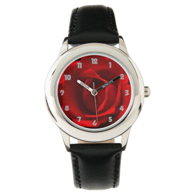 Montre Red Rose Grey Fat Numéros wacnm (devant)