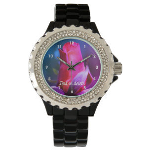 Montre Red Rosebud Close Up Abstract Colors