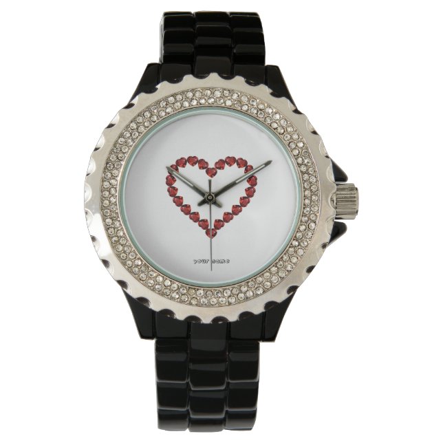 Montre Red Ruby Gemstone Heart (devant)
