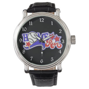 Montre Red White & Blue Home Run Baseball Wrist Watch