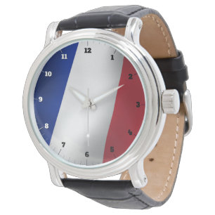 MONTRE REGARDE DU DRAPEAU DE TRICOLORE FRANÇAIS