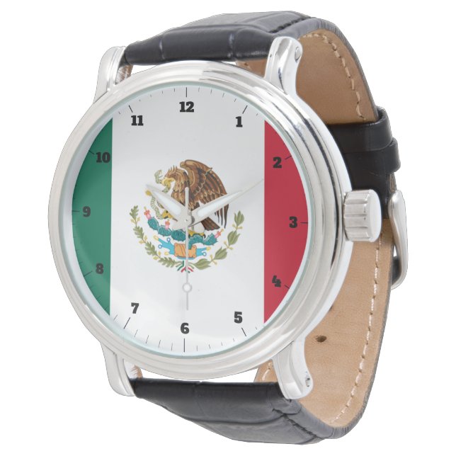 MONTRE REGARDE ROUGE VERT BLANC MEXICAIN TRICOLOR (Incliné)