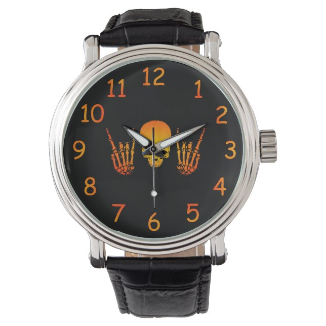 Montre Regarder crâne en métal chaud (devant)