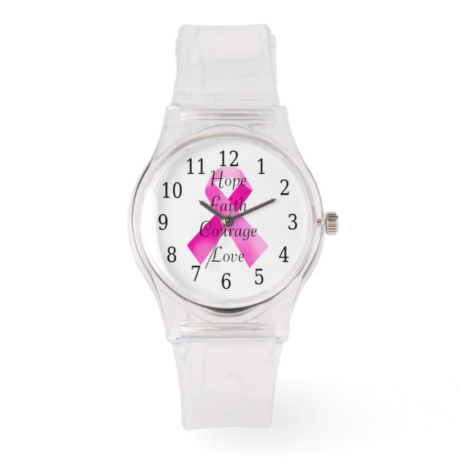 Montre Regarder la foi en ruban rose (Recto)