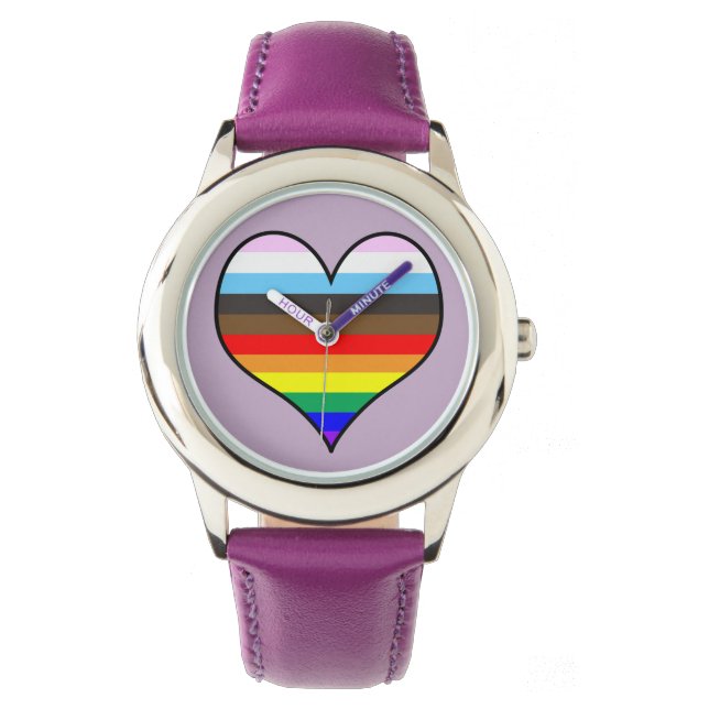 Montre Regarder le coeur arc-en-ciel (devant)