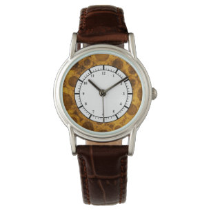 Montre Regarder Motif Brown Gold Steampunk Grunge
