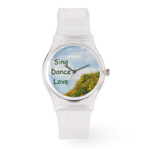 Montre Regardez Fleurs de Pavot Prairie Sing Dance Love