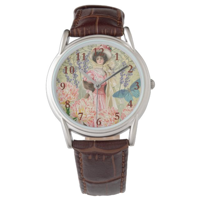 Montre Regency de femme victorienne rose (devant)