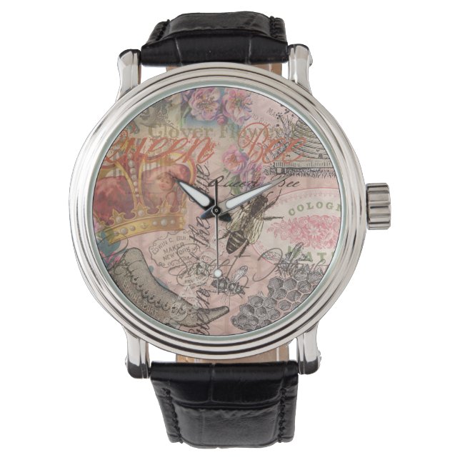 Montre Reine Abeille Vintage Beau Collage (devant)