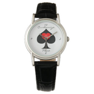 Montre Reine noire des pique Coeur rouge Thunder_Cove