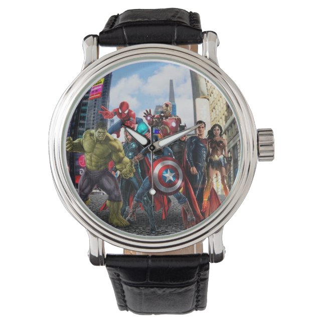 MONTRE RELOGIO     DOS   SUPER   HEROIS   (devant)