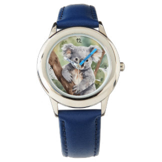 Montre Reloj Adorable con Koala Bebé en Estilo Acuarela