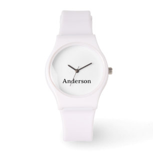 Montre Remplacer le texte Bracelet en silicone blanc