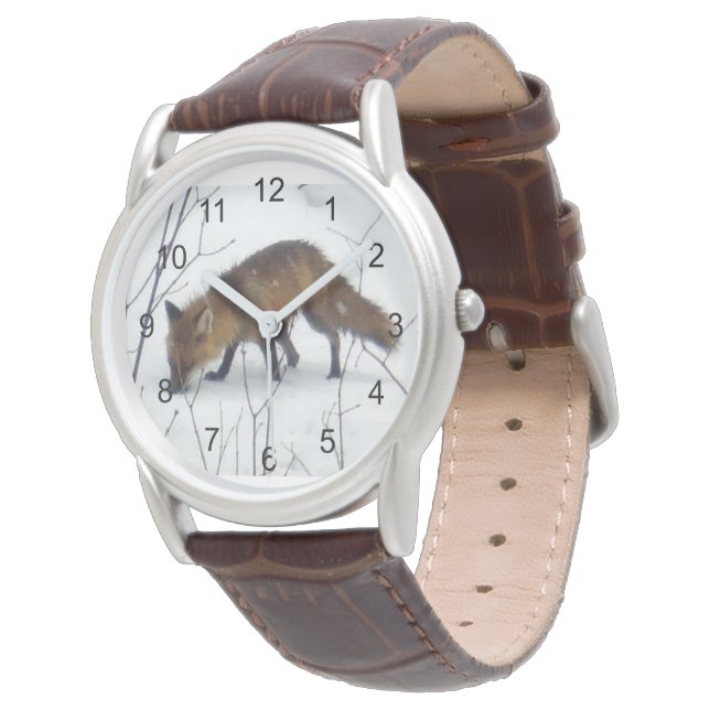Montre Renard dans la neige (Incliné)