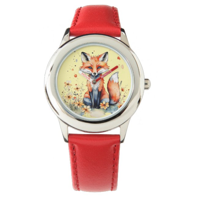Montre Renard floral mignon (devant)