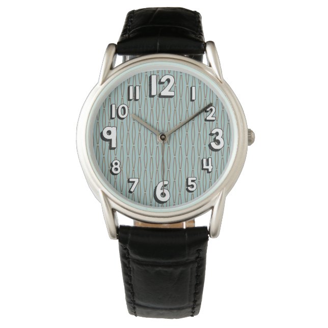 Montre Répétition géométrique bleu pâle (devant)