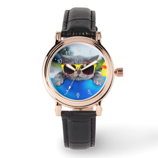 Montre Reposez-vous dans la piscine sur le matelas gonfla (Recto)