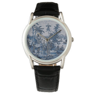 Montre Repro Chinoiserie Delft Carrelage bleu et blanc