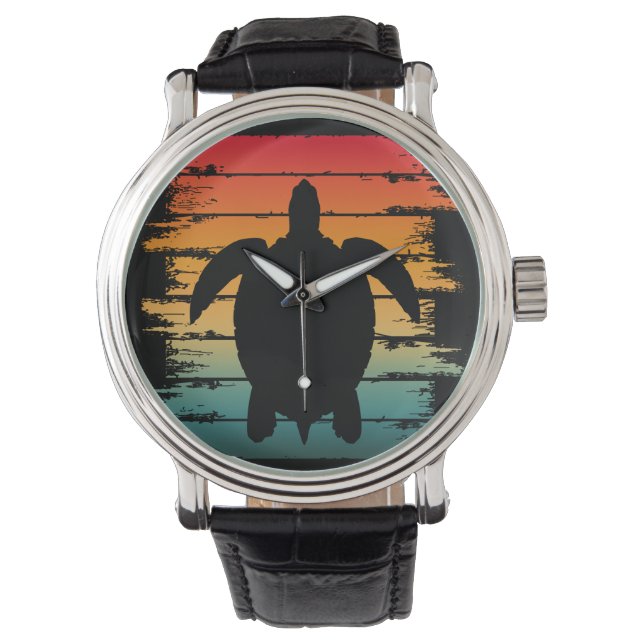 Montre RÉPTILE DE CRÉATURE DE MER TURTUE vintage (devant)