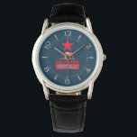 Montre République de Californie en Rouge et Bleu<br><div class="desc">The California state flag design is revisited here on this fine custom gift idea with a larger vibrant star accent on stylish hope election red and blue fashion watch. Use the "Ask this Designer" link to contact us with your special design requests or for some assistance with any of your...</div>