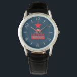 Montre République de Californie en Rouge et Bleu<br><div class="desc">The California state flag design is revisited here on this fine custom gift idea with a larger vibrant star accent on stylish hope election red and blue fashion watch. Use the "Ask this Designer" link to contact us with your special design requests or for some assistance with any of your...</div>