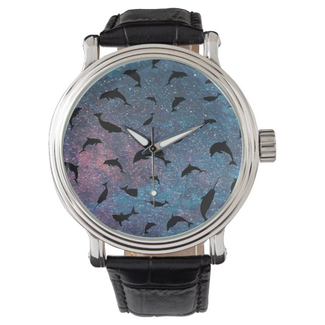 Montre requin de l'ombre baleine sur galaxie en pente (devant)