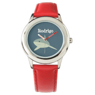 Montre Requin simple votre nom sans poignet de garçons d