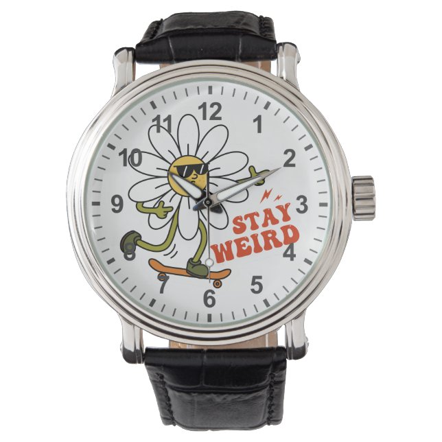 Montre Restez bizarre Skateboard Daisy (devant)