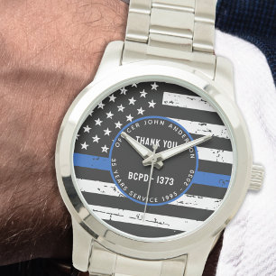 Montre Retraite de la police Ligne Bleue Mince Applicatio