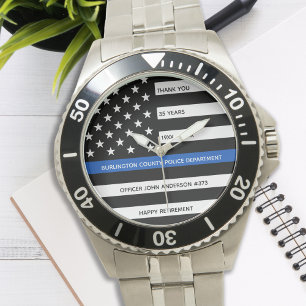 Montre Retraite policière Années modernes Ligne Bleue M