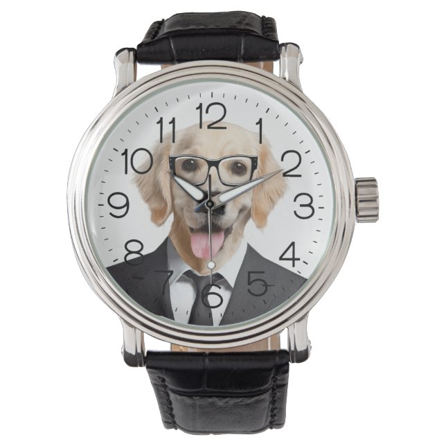 Montre Retriever or avec lunettes (devant)