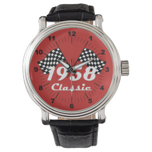 Montre Retro 1958 Classic Black & White Checked Race Drap