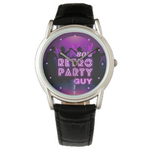 Montre Retro 80 s Disco Dance Party Neon Purple Funky