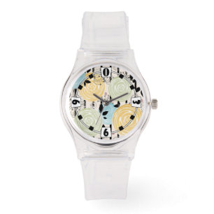 Montre Rétro, abstract flowers