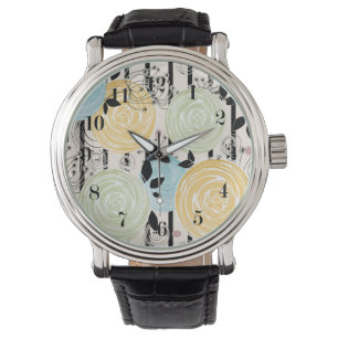Montre Rétro, abstract flowers