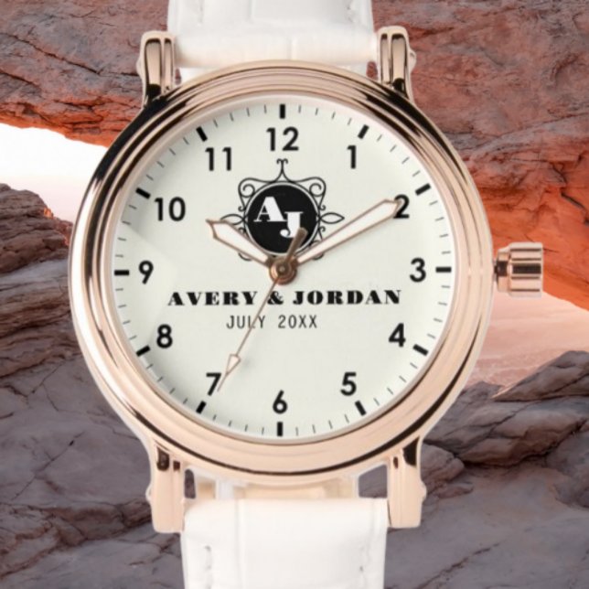 Montre Retro calligraphic monogram Luxury Vintage  (Créateur téléchargé)