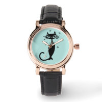 RETRO CHAT NOIR WOMENS BLUE WRIST WATT WATT