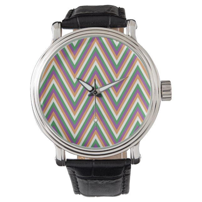 Montre Retro Chevron Pattern Cool (devant)