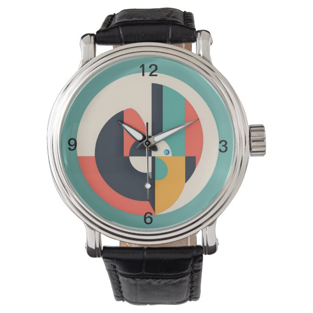 Montre Retro Circle Pattern Wristwatch (devant)