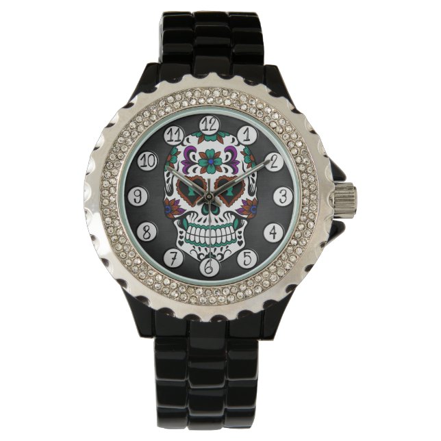 Montre Rétro Day of the Dead Sugar Skull (devant)