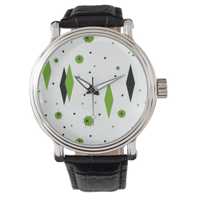 Montre Retro Green Diamonds & Starburts Watch (devant)