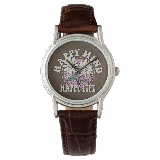 Montre Retro Happy Mind Happy Life (devant)