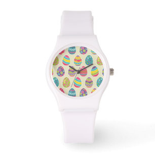Montre Rétro jour heureux chic de Pâques d'oeufs de