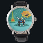 Montre Retro Little Cowboy<br><div class="desc">Yeehaw ! Vous serez prêt à monter au coucher du soleil avec cette Retro Little Cowboy Watch. Ce design fantaisiste présente un style des années 60, minimaliste, animé d'un père et de son jeune fils qui se déchire, passe du bon temps. La scène se déroule dans leur salon moderne du...</div>